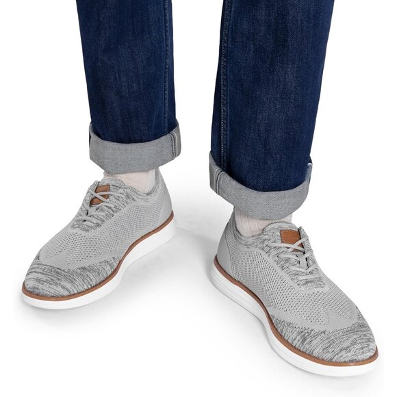 Men's Grey Textile Lightweight EVA Foam Casual Lace up Walking Shoes - Picture 8 of 9